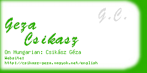 geza csikasz business card